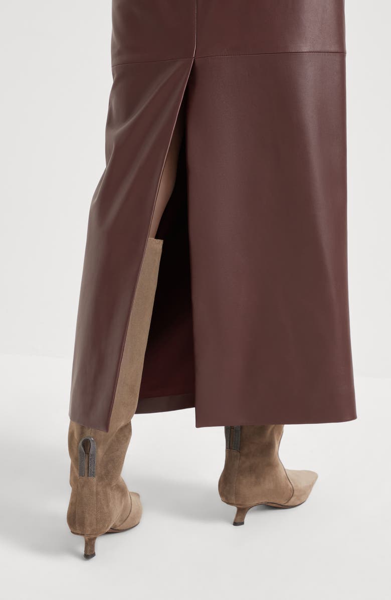 Brunello Cucinelli Long column skirt, Alternate, color, Burgundy