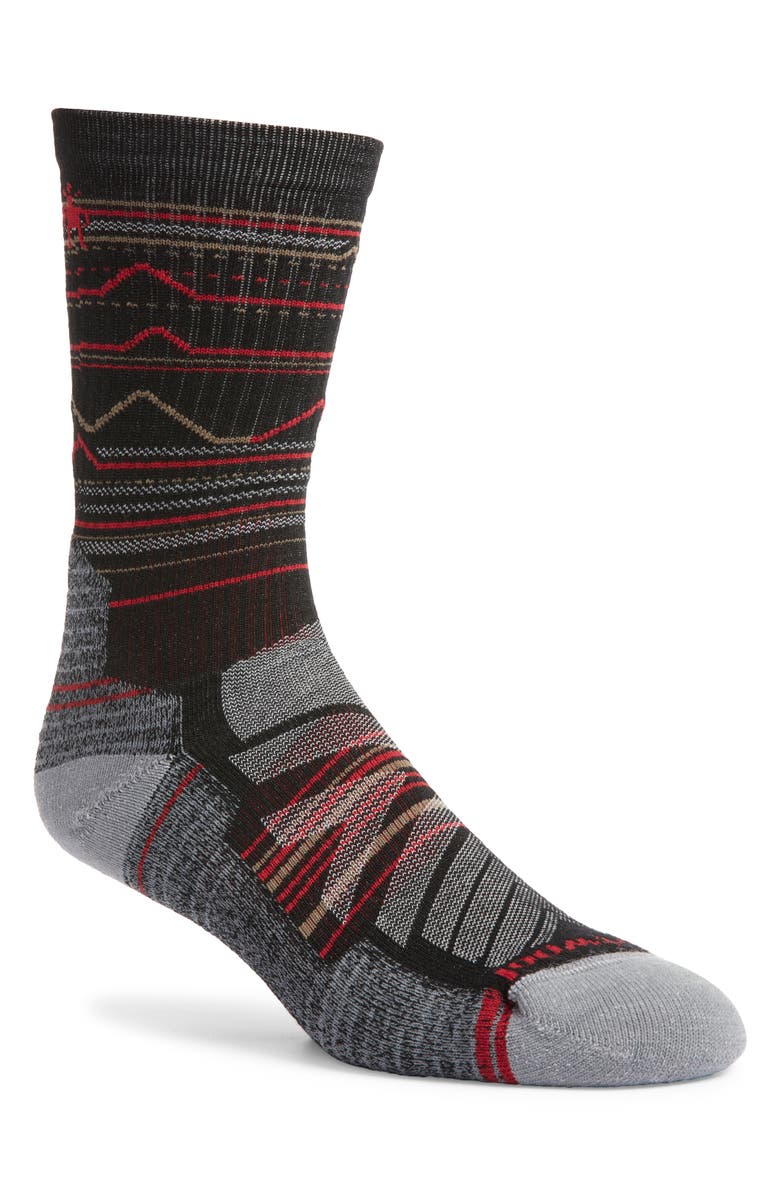 Smartwool Hike Light Cushioning Mountain Range Merino Wool Blend Crew Socks, Main, color,