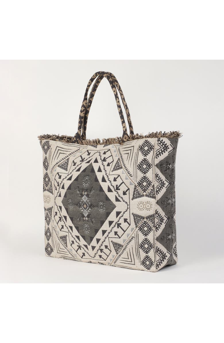 Vismaya Accentuate Geometric Tote Bag, Main, color, Ivory