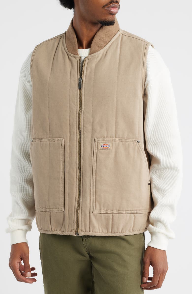 Dickies Quilted Cotton Canvas Vest, Alternate, color, Desert Sand