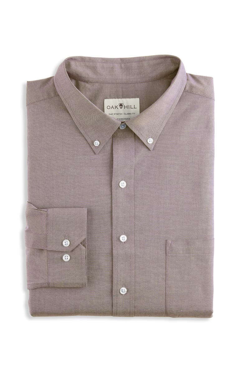 Oak Hill by DXL Big & Tall Oxford Dress Shirt, Main, color, Chicory Coffee