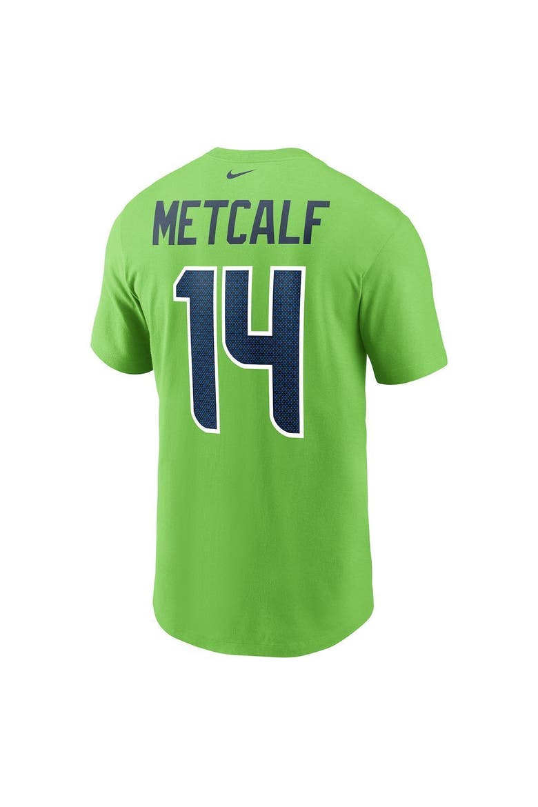 Men's Nike DK Metcalf Neon Green Seattle Seahawks Name & Number T-Shirt, Alternate, color, NEON GREEN