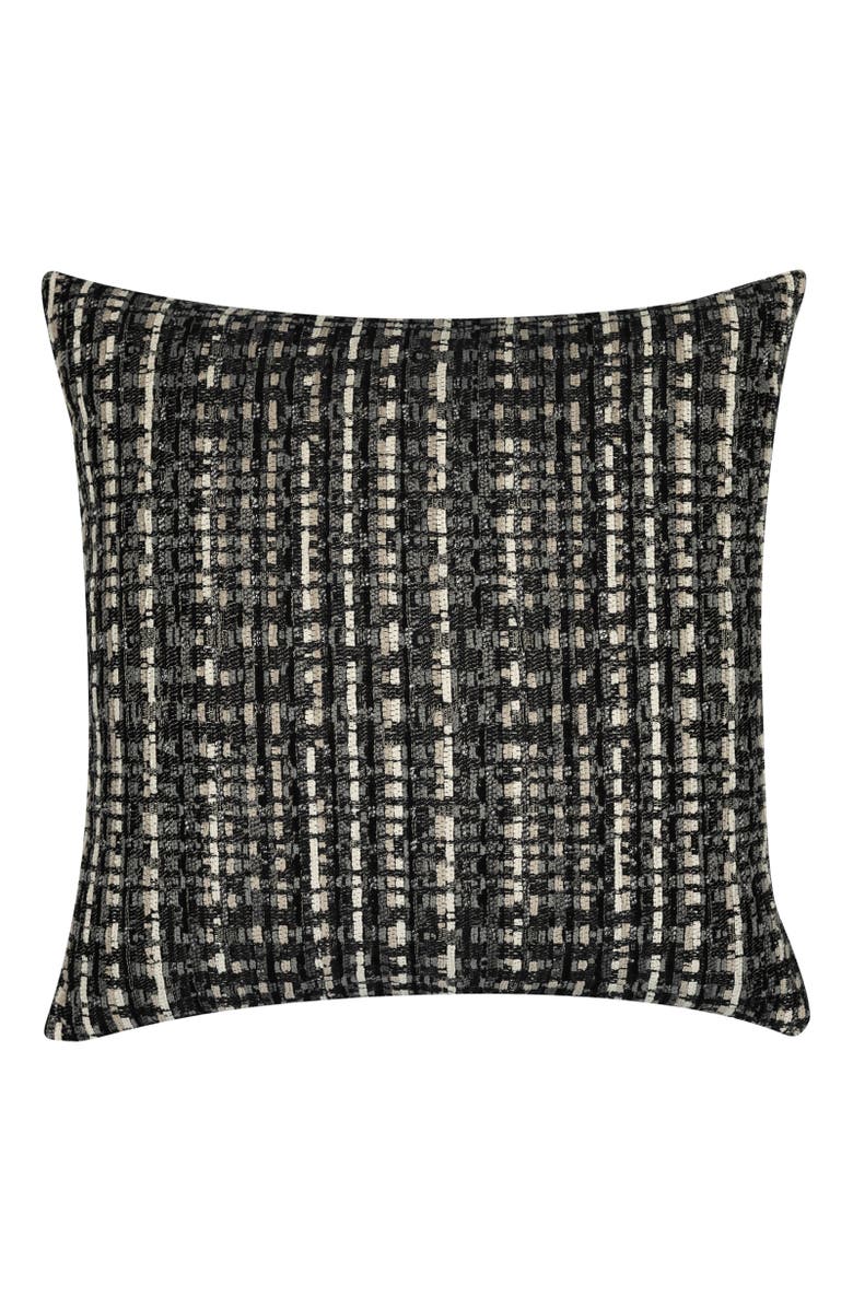 Elaine Smith Channel Indoor & Outdoor Woven Accent Pillow, Main, color, Noir