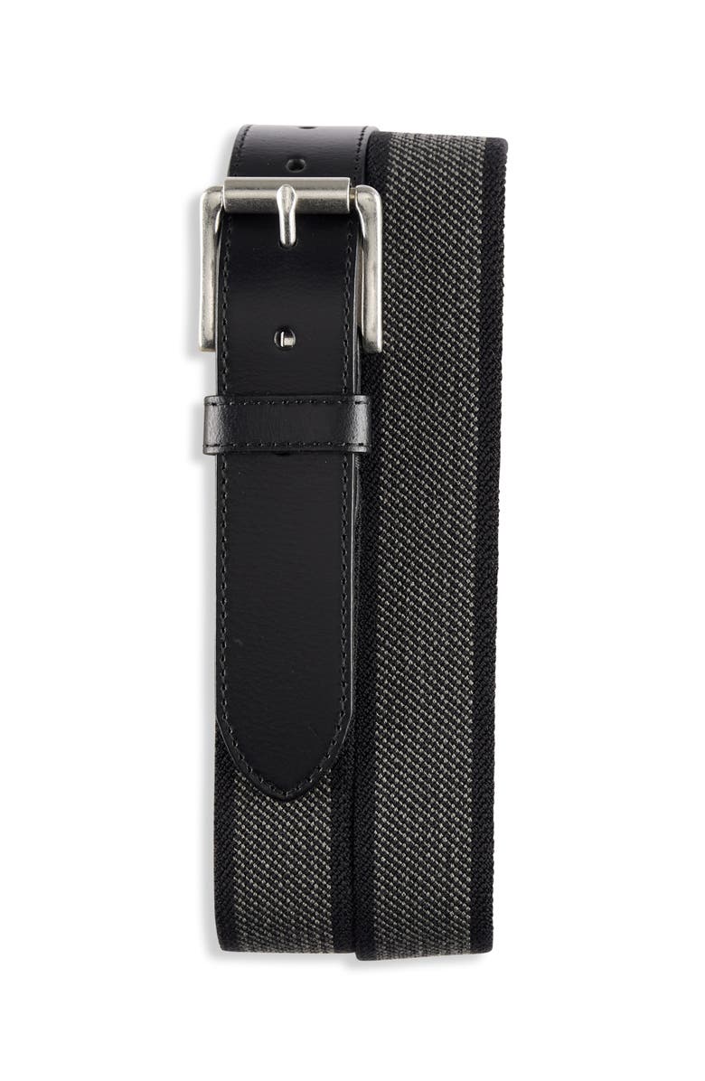 Oak Hill by DXL Big & Tall Stretch Woven Belt, Main, color, Black