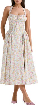 HOUSE OF CB Adabella Floral Pleated Halter Sundress