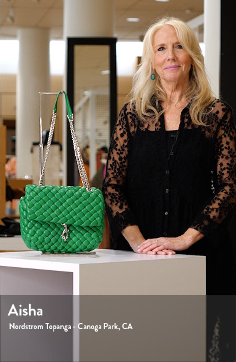 Edie Woven Leather Convertible Crossbody Bag, sales video thumbnail