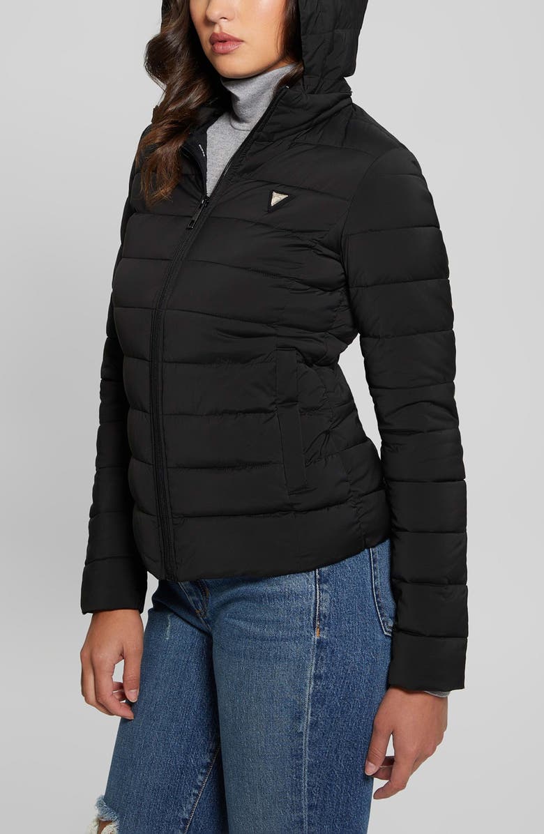 GUESS Diann Puffer Jacket, Alternate, color, Jet Black A996