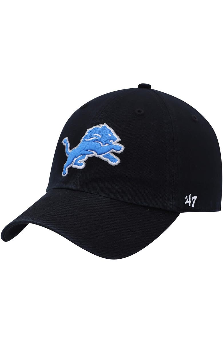'47 Men's '47 Black Detroit Lions Clean Up Alternate Adjustable Hat, Main, color, 