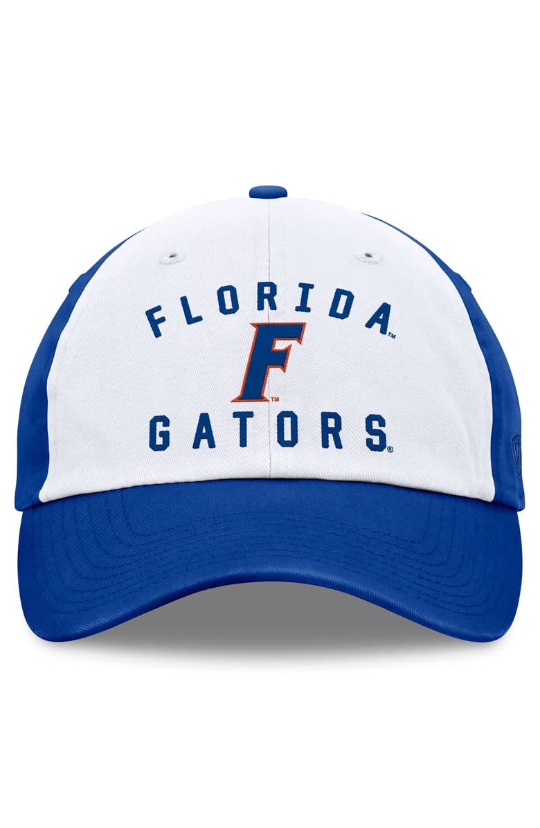 TOP OF THE WORLD Men's Top of the World White/Royal Florida Gators Heritage Weston Adjustable Hat, Alternate, color, White