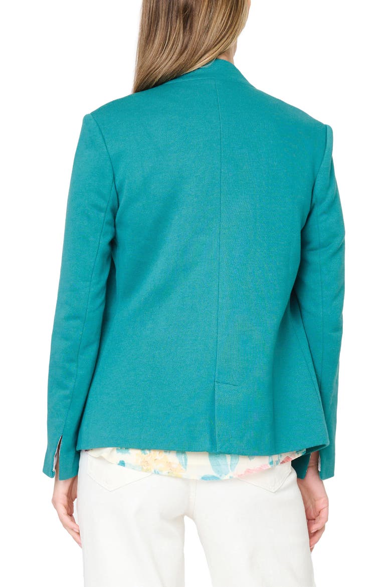 Inverted Notch Collar Cotton Blend Knit Blazer, Alternate, color, NORTH SEA GREEN