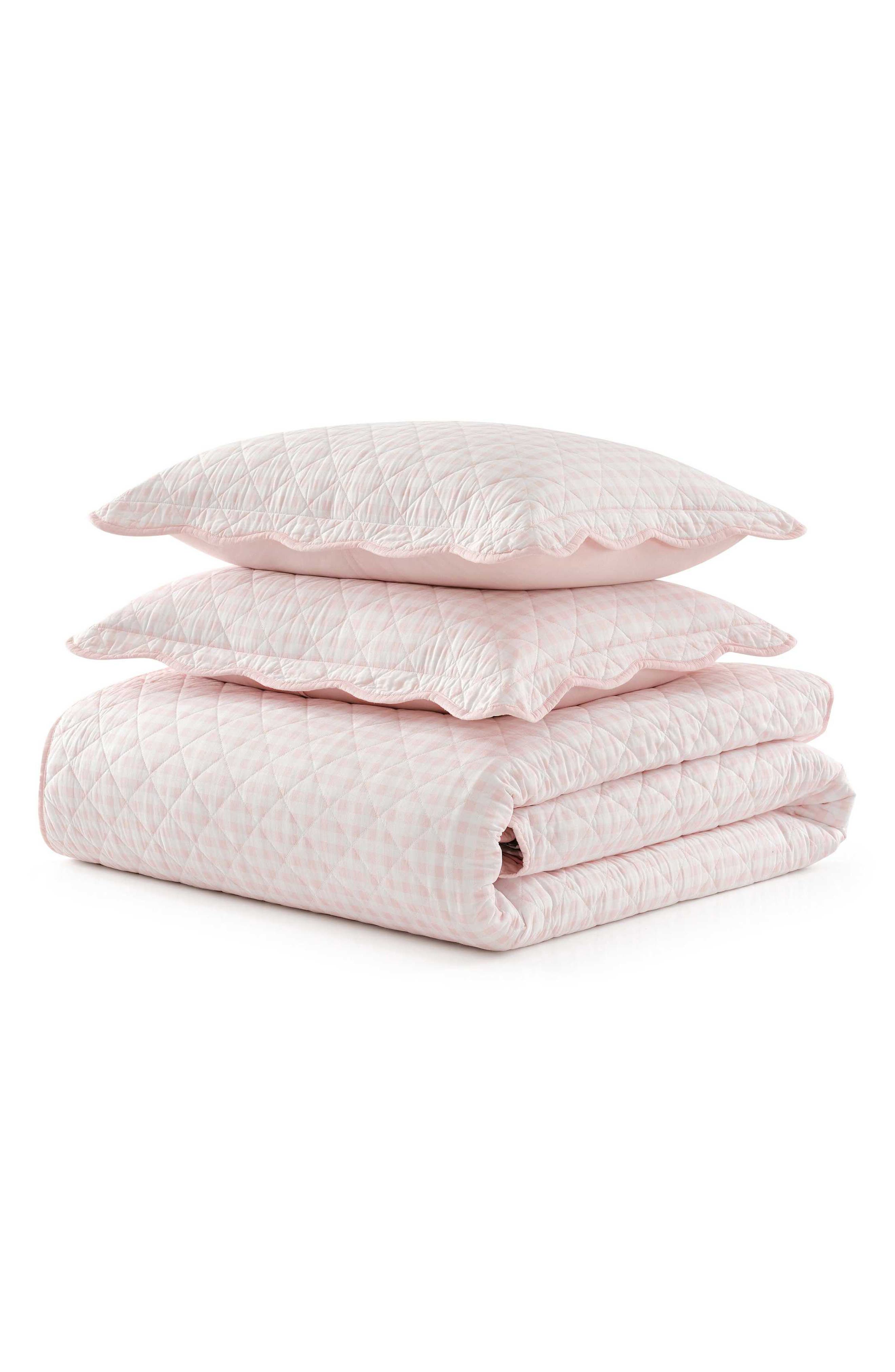 Olivia Gingham Cotton Percale Quilt Set