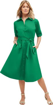 Jessica London Stretch Poplin Shirtdress