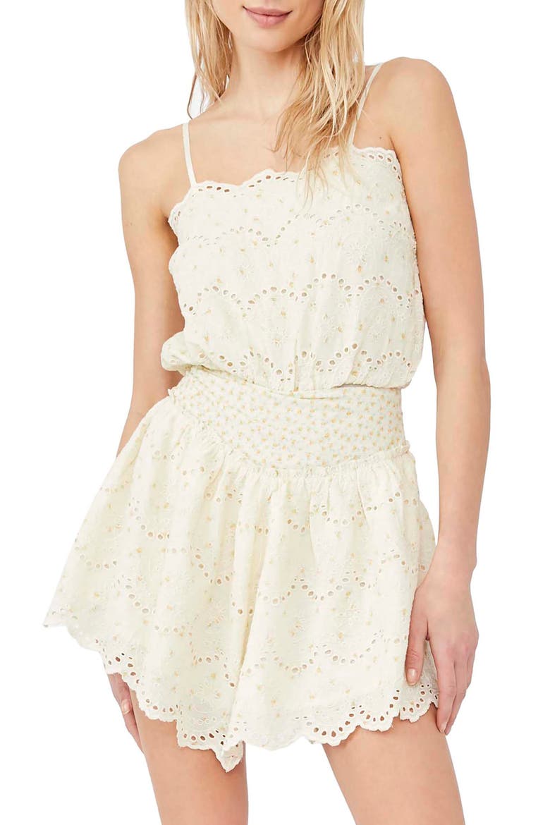 Jillian Eyelet Bodysuit & Skirt Set, Main, color, IVORY COMBO
