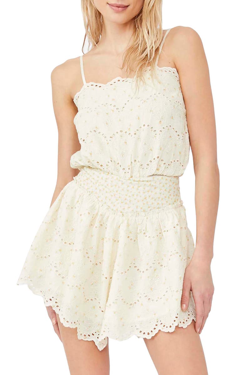 Free People Jillian Eyelet Bodysuit & Skirt Set, Main, color, 