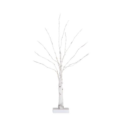 2-ft Pre-Lit Artificial White Birch Tree with 60 Warm White LED Lights