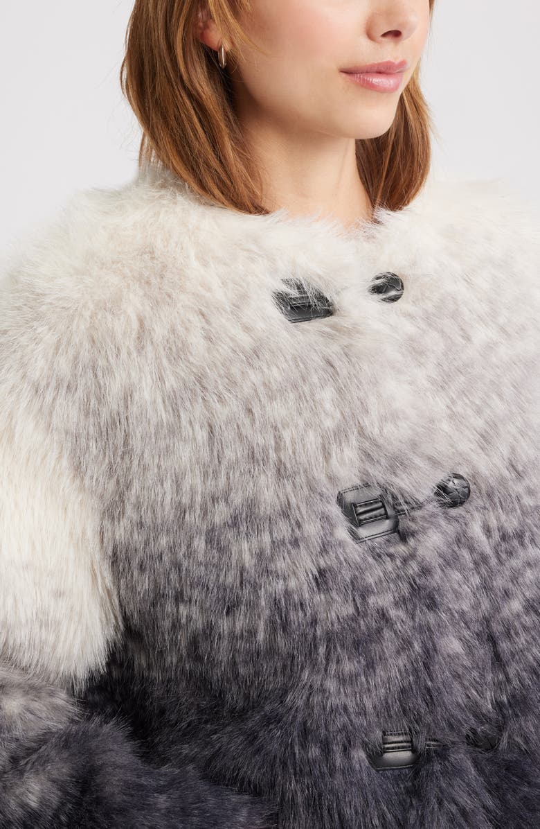 Open Edit Ombré Faux Fur Jacket, Alternate, color, Grey Ombre