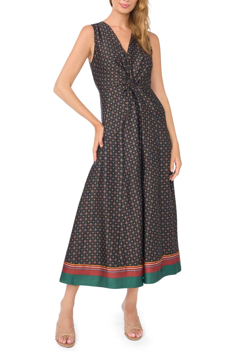 Knot Front Maxi Dress, Main, color, RICH BLACK 060