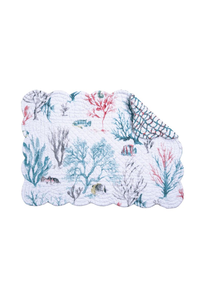 St.Vincent Placemats, Set of 6, Alternate, color, Green