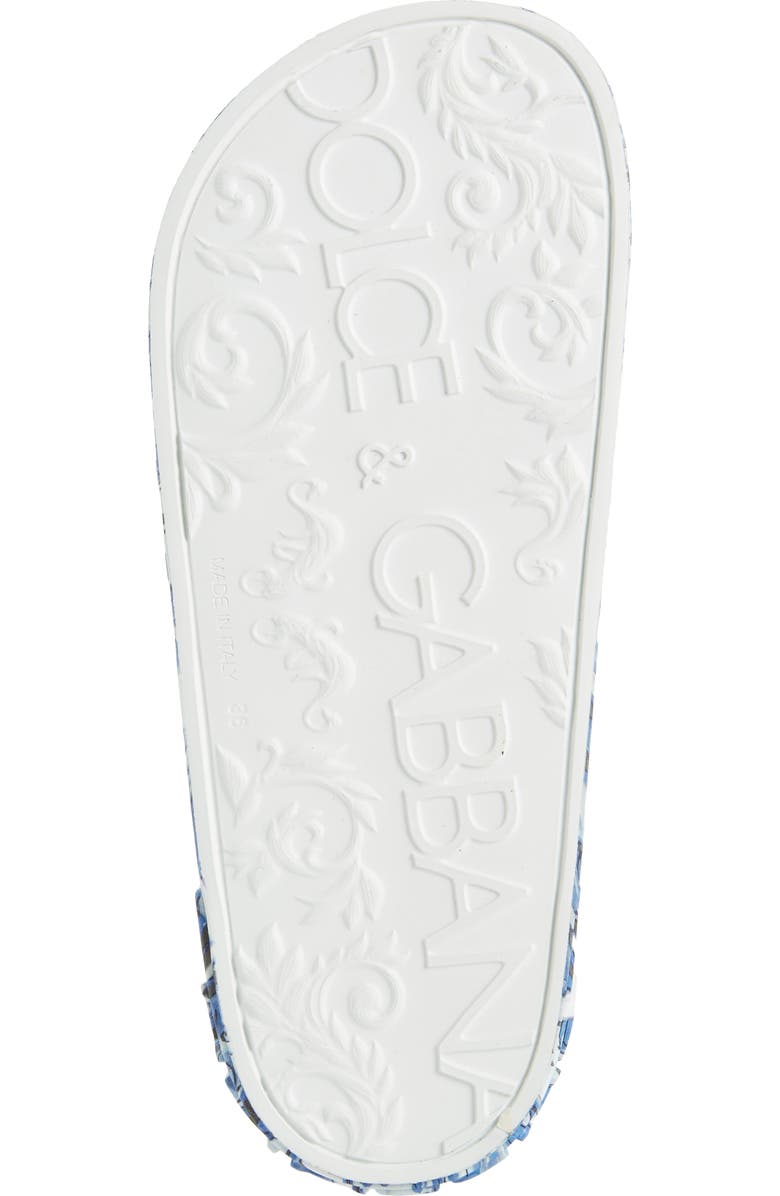 Dolce&Gabbana Logo Majolica Print Slide Sandal, Alternate, color,
