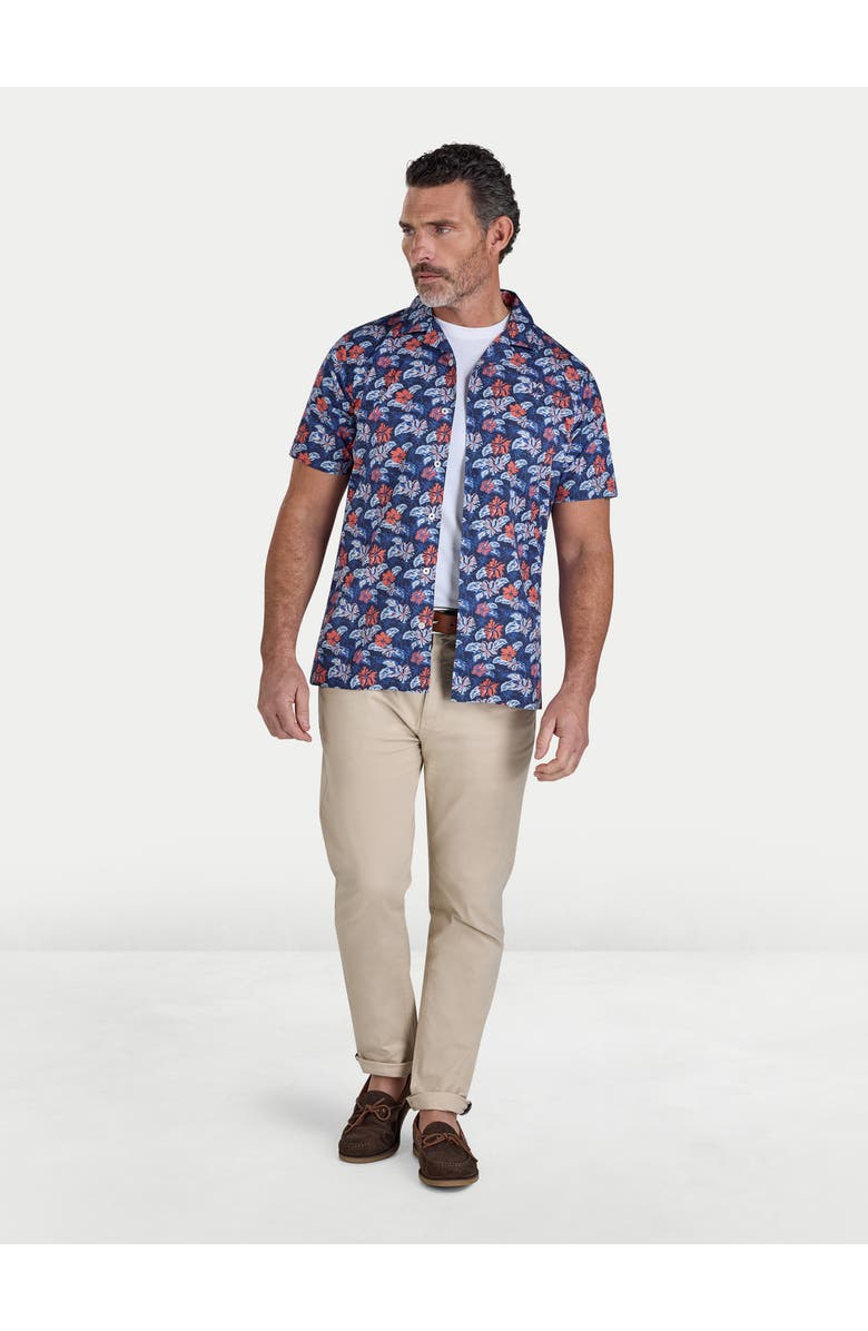 Raging Bull Hawaii Floral Short Sleeve Shirt, Alternate, color, Navy