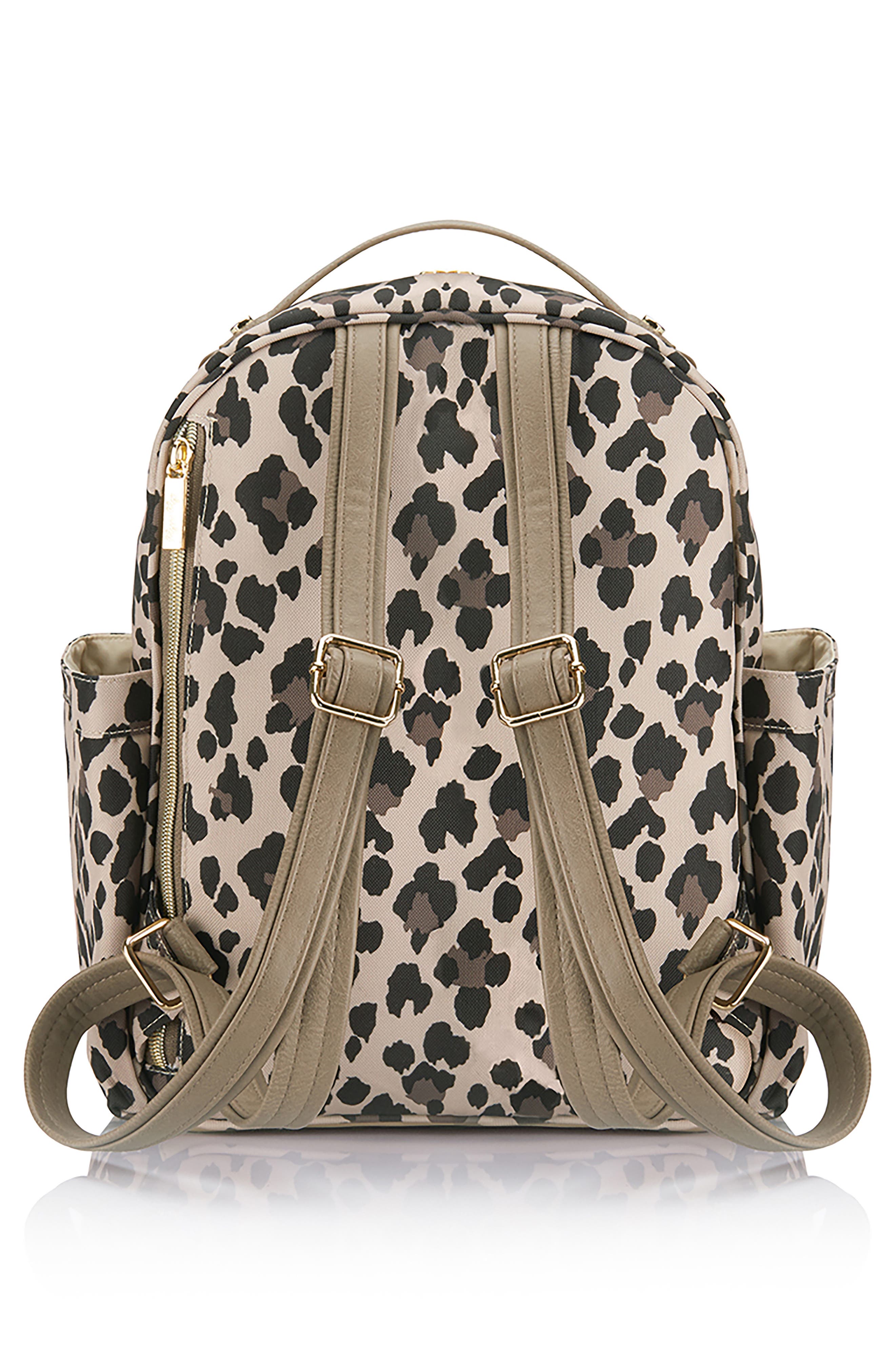 Itzy Ritzy Mini Leopard Faux Leather Diaper Backpack, Alternate, color, 