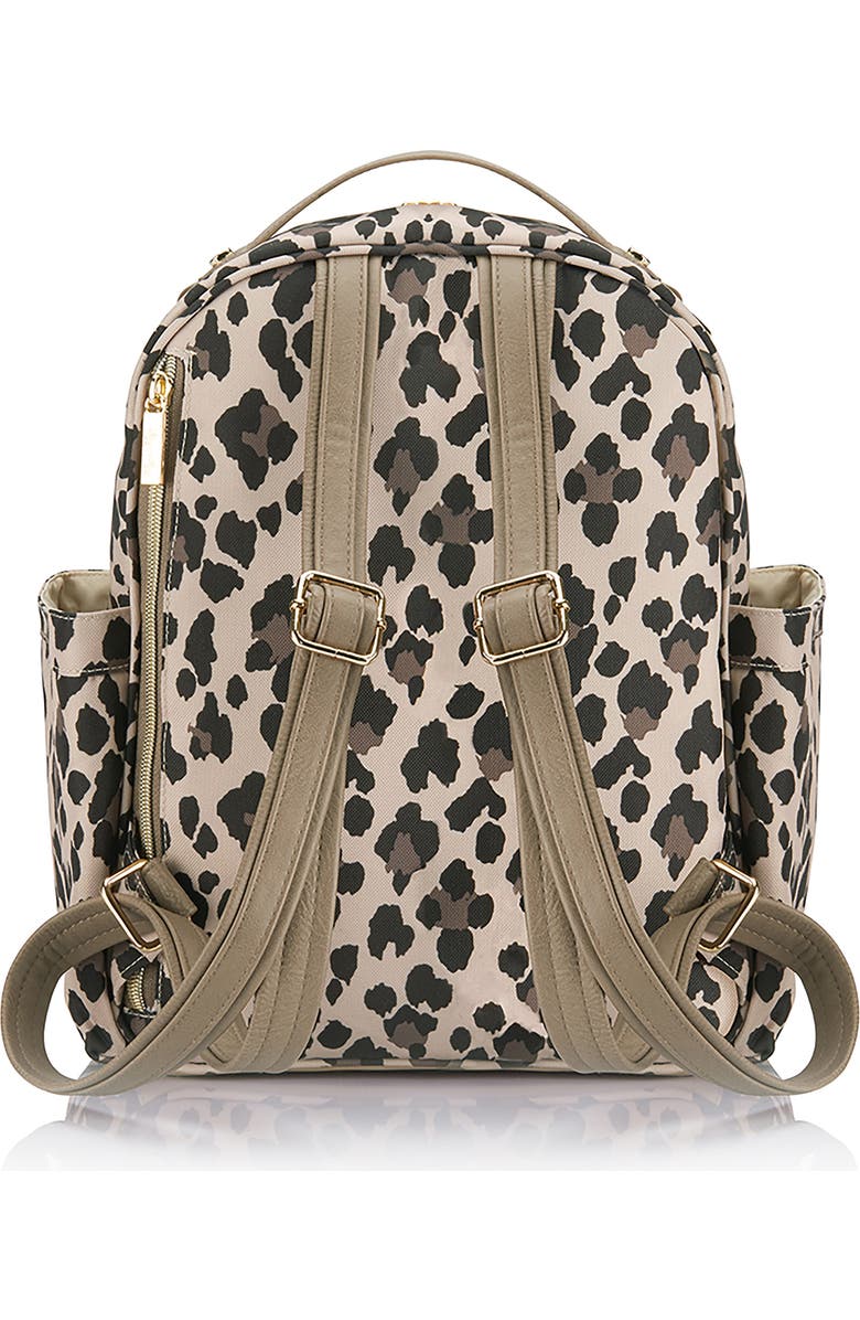 Itzy Ritzy Mini Leopard Faux Leather Diaper Backpack, Alternate, color,