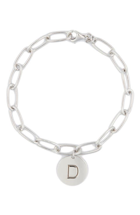 Initial Disc Charm Bracelet