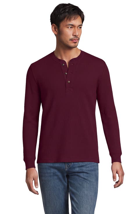 Long Sleeve Thermal Waffle Henley