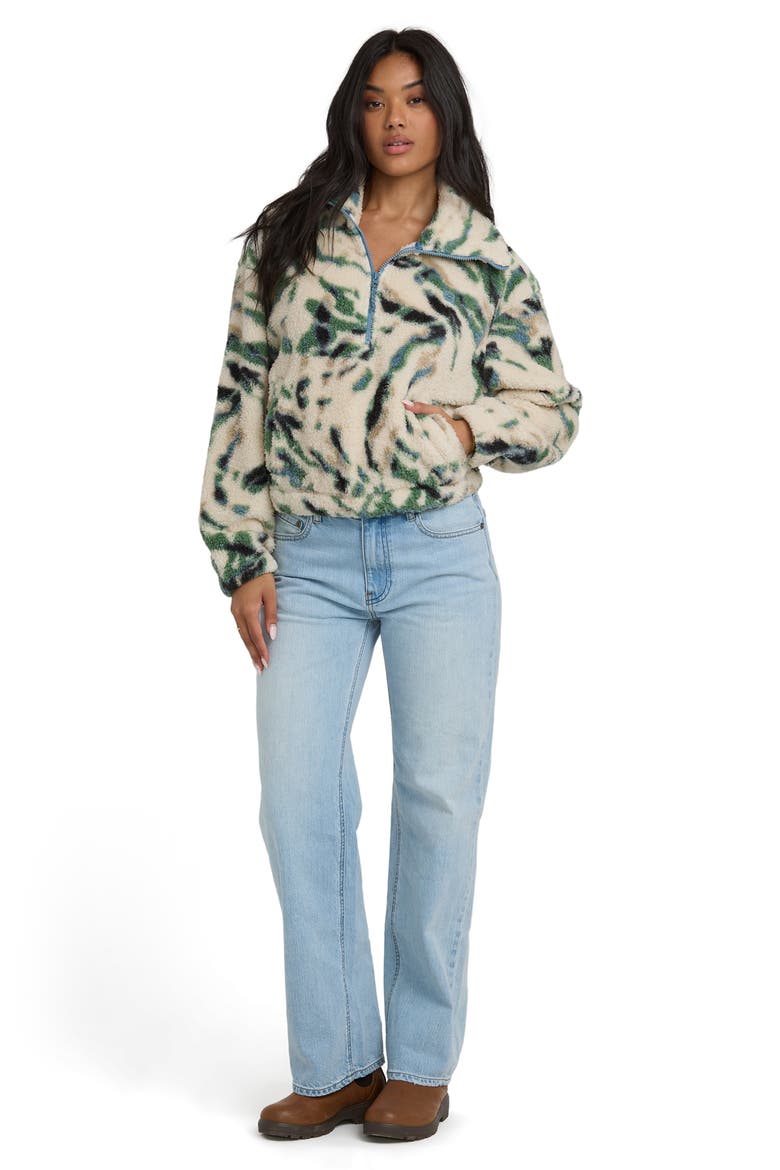 Barra High Pile Fleece Half Zip Pullover, Alternate, color, WHITECAP