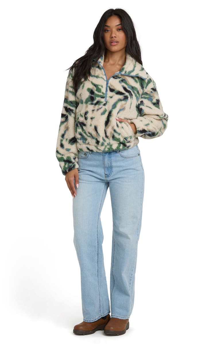 Billabong Barra High Pile Fleece Half Zip Pullover, Alternate, color, Whitecap