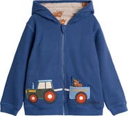 JOJO MAMAN BEBE Kids' Highland Cow Reversible Cotton Zip-Up Hoodie