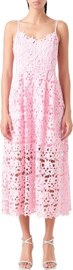 Endless Rose - Lace Midi Dress BURGUNDY / S