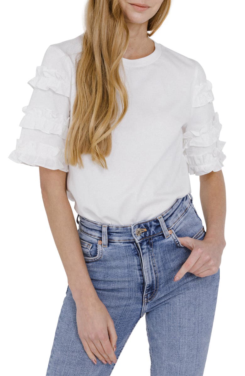 Endless Rose Ruffle Sleeve T-Shirt, Main, color, 