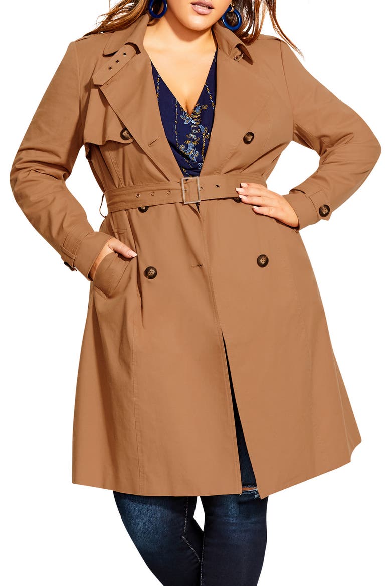 Urban Classic Trench Coat, Main, color, BISCUIT