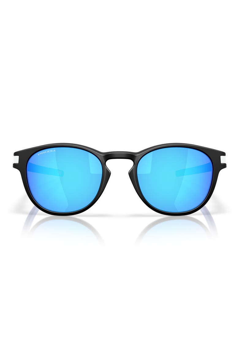 Latch™ Fathom Collection 53mm Prizm™ Polarized Round Sunglasses, Main, color, MATTE BLACK