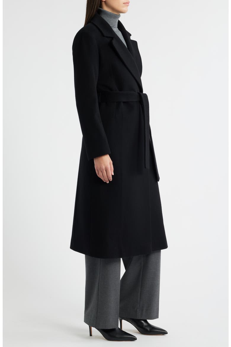 Shane Wool Wrap Coat, Alternate, color, BLACK