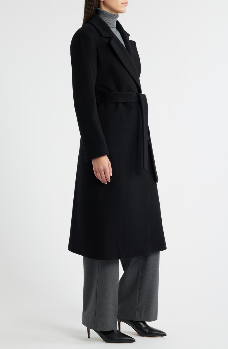 Fleurette Shane Wool Wrap Coat, Alternate, color, Black
