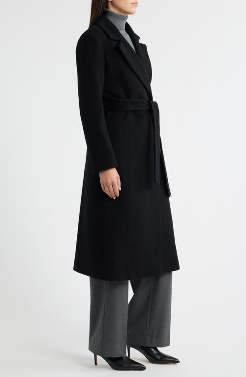 Fleurette Elle Cashmere Wrap Coat In Black