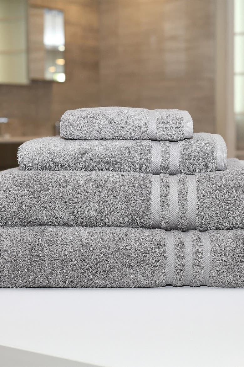 Denzi 4-Piece Towel Set - Dark Grey, Alternate, color, DARK GREY