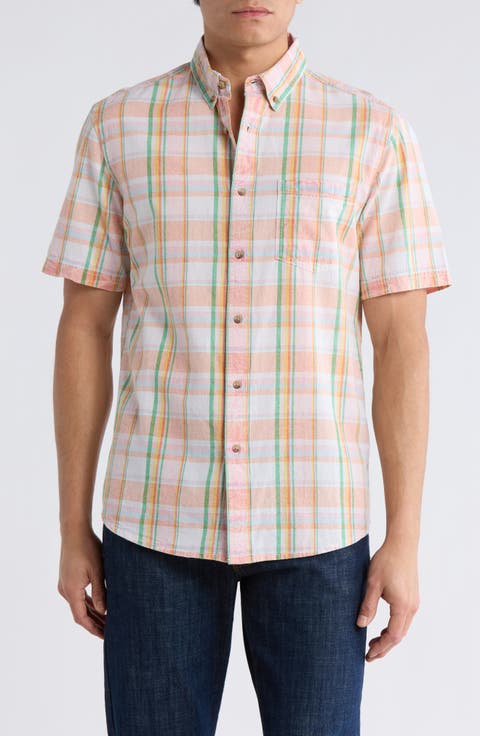 Madras Short Sleeve Button-Down Shirt
