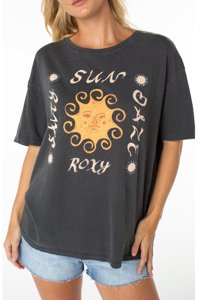 Sun Daze Oversize Cotton Graphic T-Shirt, Alternate, color, PHANTOM