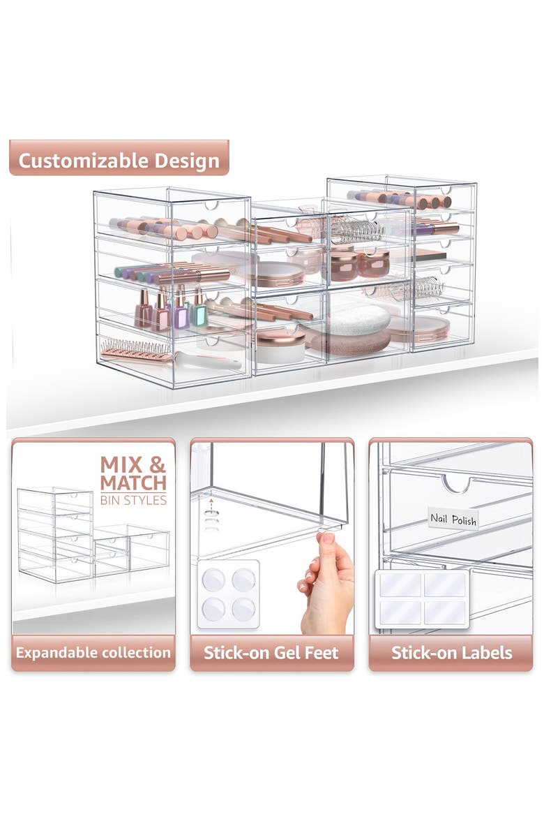 7-Drawer Acrylic Organizer, Alternate, color, CLEAR