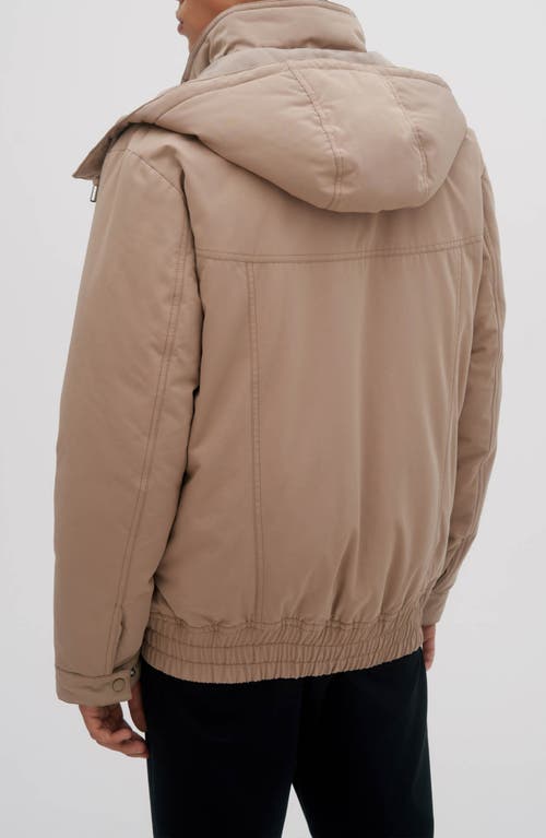 Noize Puffer Bomber Jacket In Sand