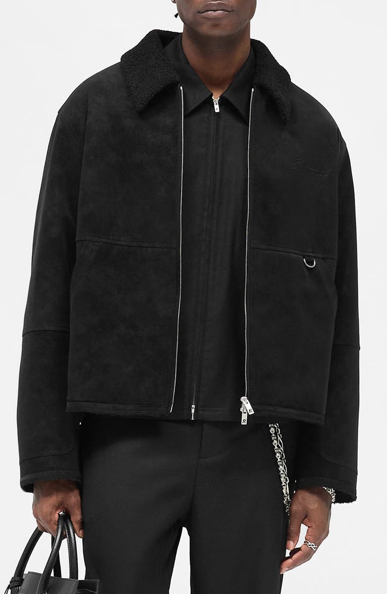 Represent Faux Shearling Jacket, Main, color, Jet Black