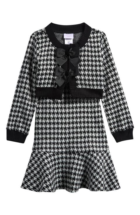Kids' Houndstooth Dress & Cardigan Set (Big Kid)