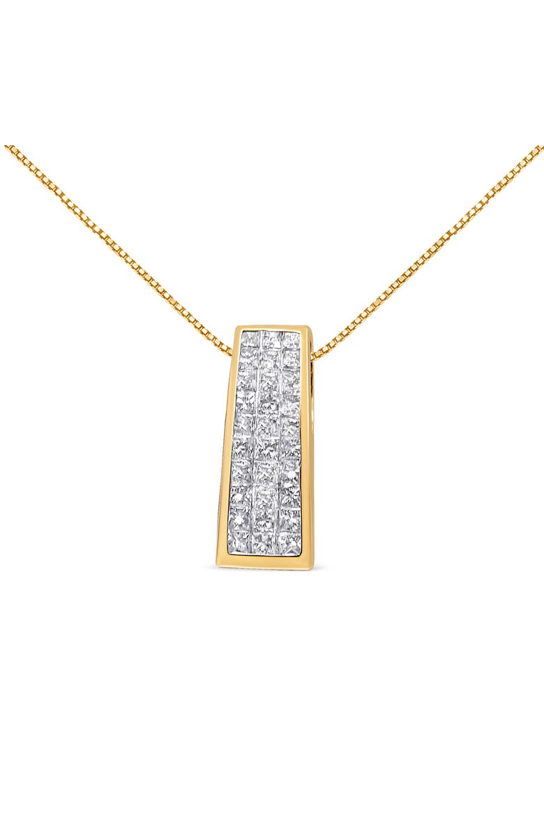 Haus of Brilliance 14K Yellow Gold 1 1/2 cttw Princess Cut Diamond Greek Column Pendant Necklace, Alternate, color, Yellow