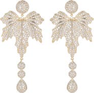 EYE CANDY LOS ANGELES Nani Pavé Cubic Zirconia Tree Leaf Drop Earrings
