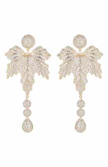 EYE CANDY LOS ANGELES Nani Pavé Cubic Zirconia Tree Leaf Drop Earrings