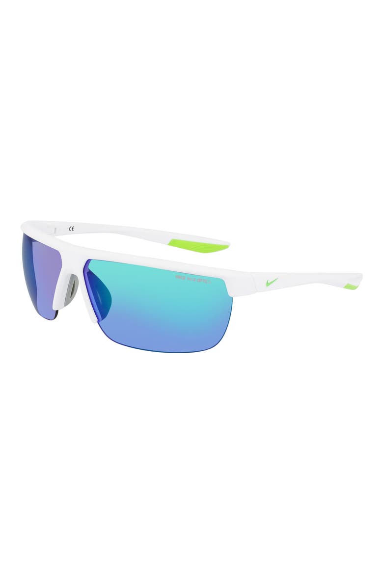 71mm Nike Tempest Performance Sunglasses, Alternate, color, MATTE WHITE/GREY/GREEN