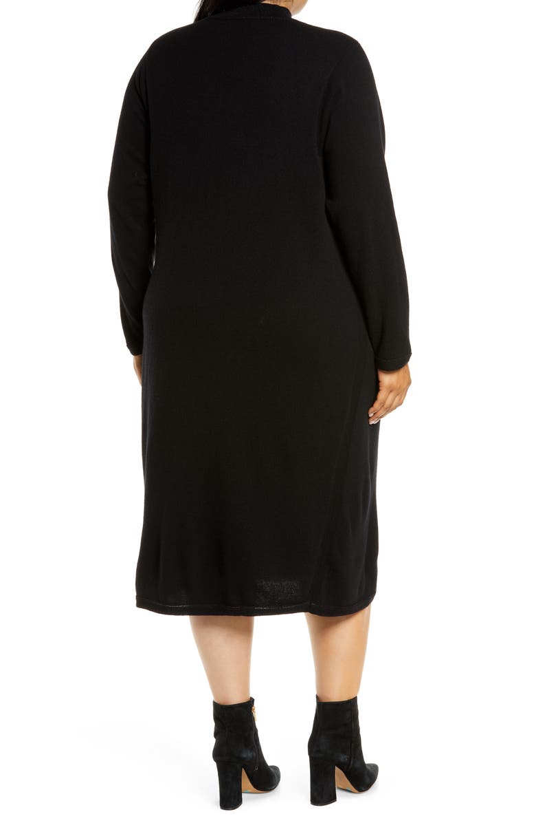 Lafayette 148 New York Sparkle Long Sleeve Wool-Blend Midi Dress, Alternate, color,